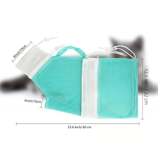 Adjustable Mesh Cat Grooming & Bathing Bag