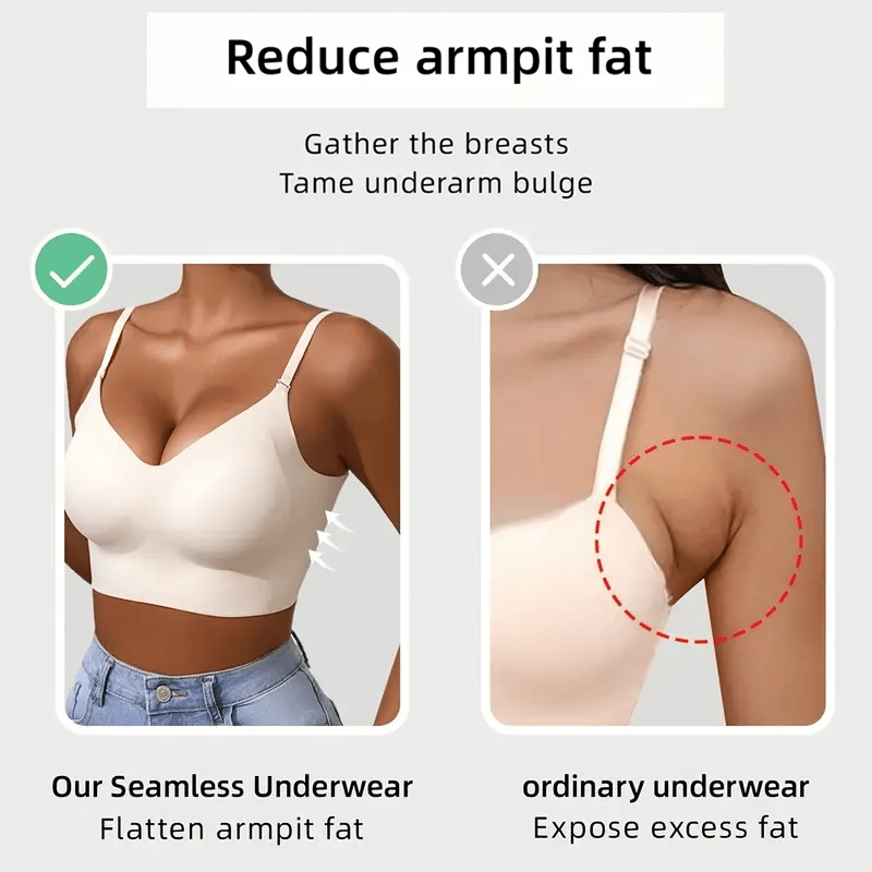 💗Disappears Under Everything🔥Women's Solid Color Wireless Backless Bra