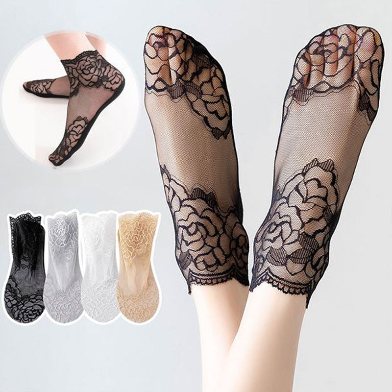 Ladies Fashion Lace Socks（5 pairs）