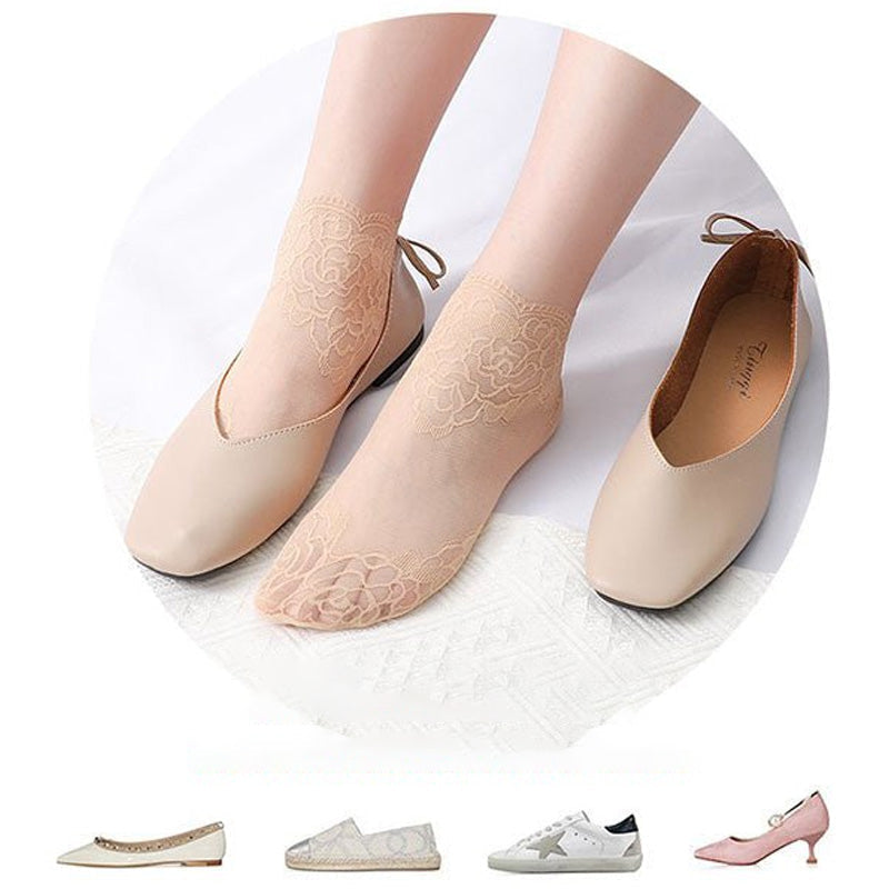 Ladies Fashion Lace Socks（5 pairs）