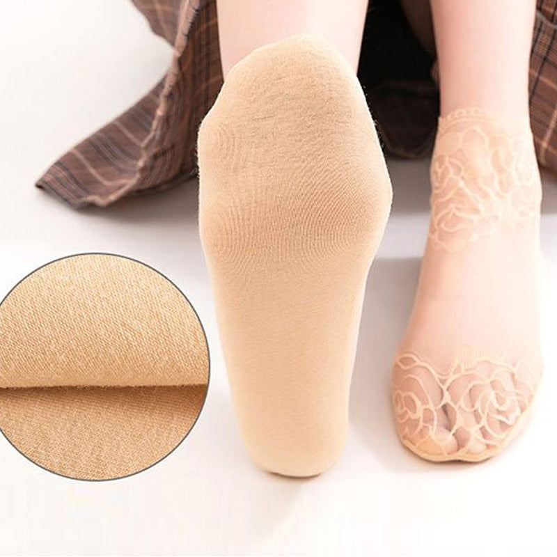 Ladies Fashion Lace Socks（5 pairs）
