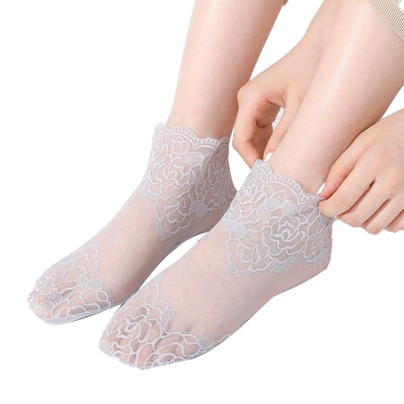Ladies Fashion Lace Socks（5 pairs）