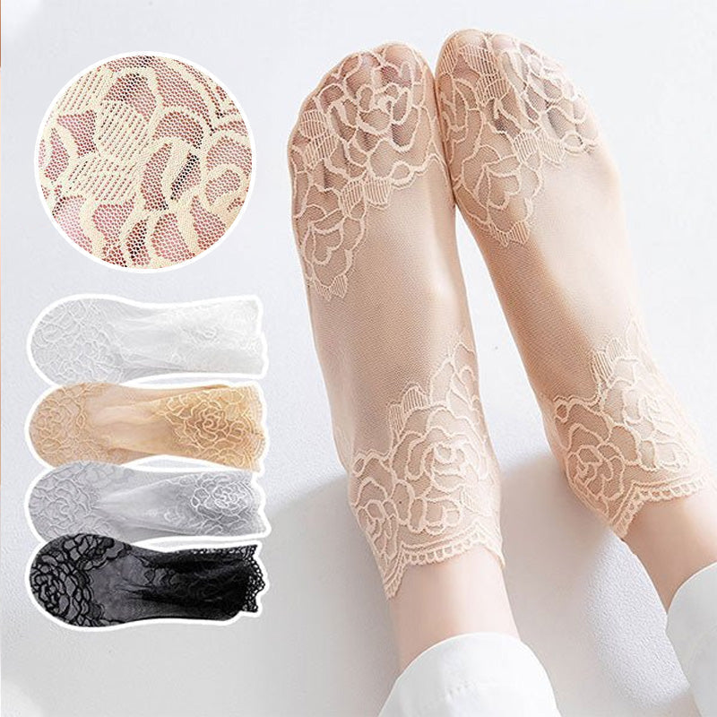 Ladies Fashion Lace Socks（5 pairs）