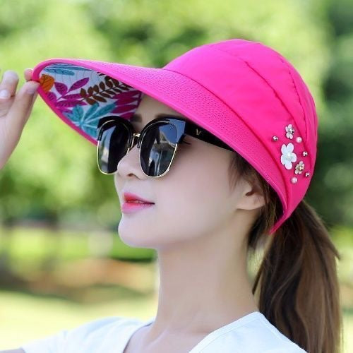 💇‍♀️Foldable Wide Brim Sun Hat with Ponytail Hole