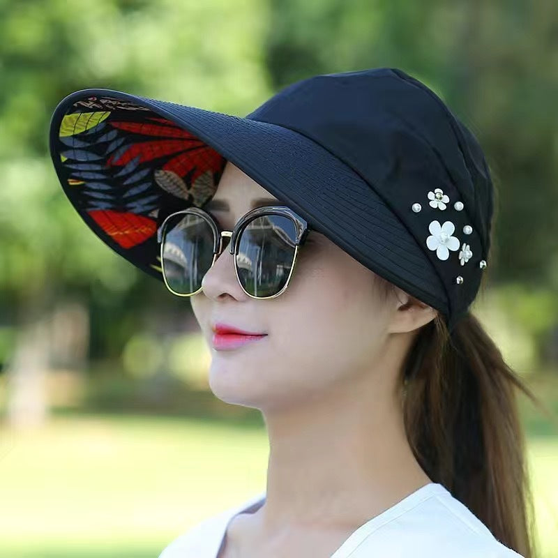 💇‍♀️Foldable Wide Brim Sun Hat with Ponytail Hole