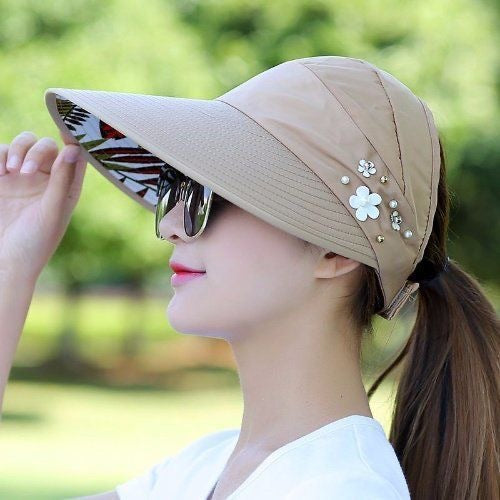 💇‍♀️Foldable Wide Brim Sun Hat with Ponytail Hole