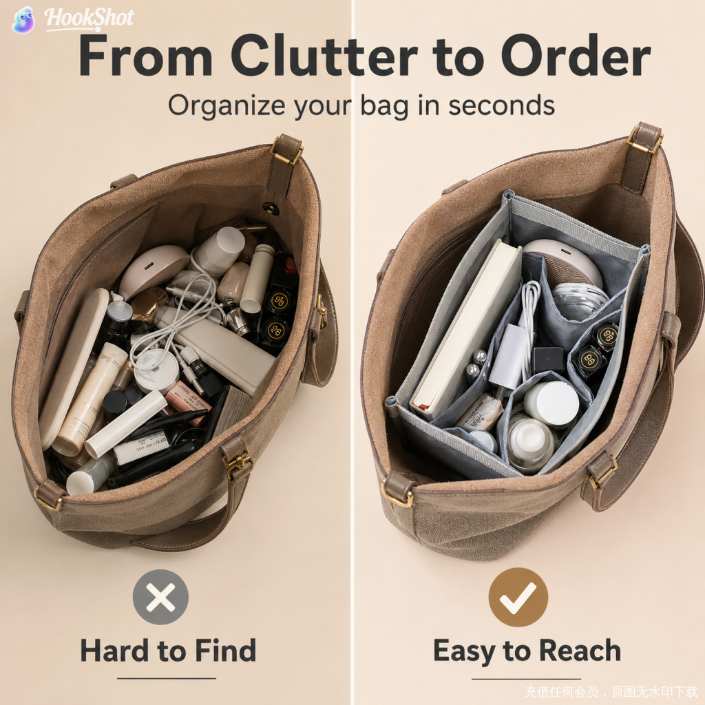 ✨Mesh Handbag Insert Organiser