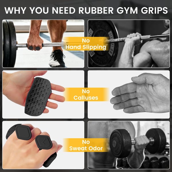 2 pairs Anti-Slip Workout Grips, Gym Grips Weight Lifting Grips Pads, Ergonomics Weight Lifting Gloves for Men Women Deadlift