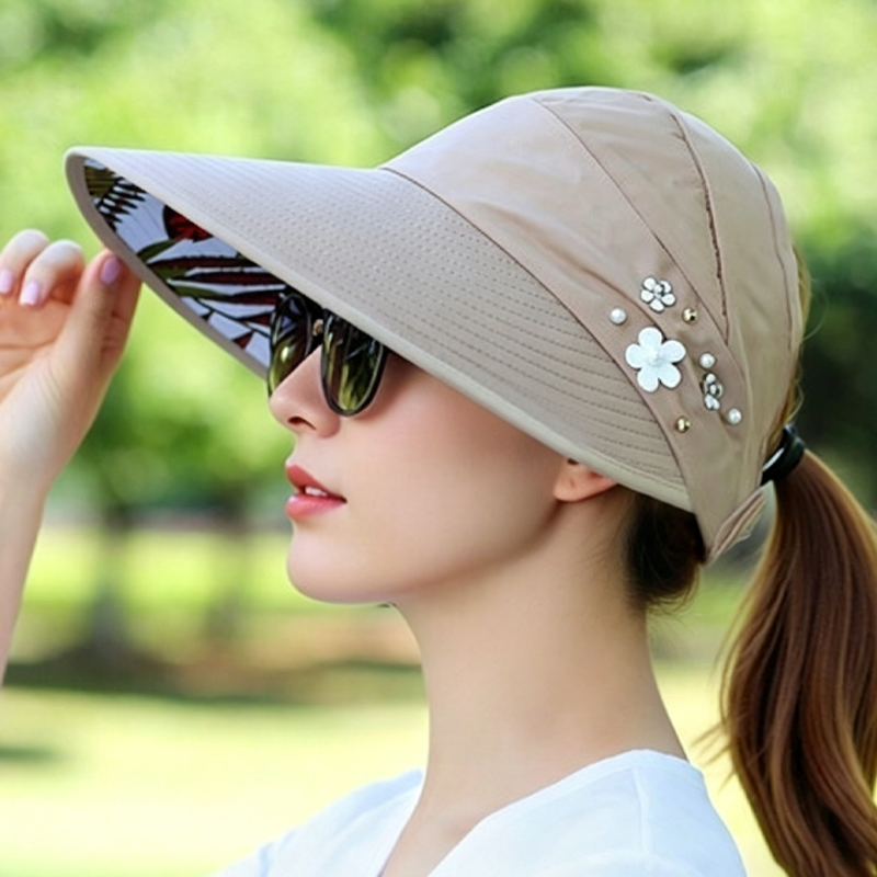 💇‍♀️Foldable Wide Brim Sun Hat with Ponytail Hole